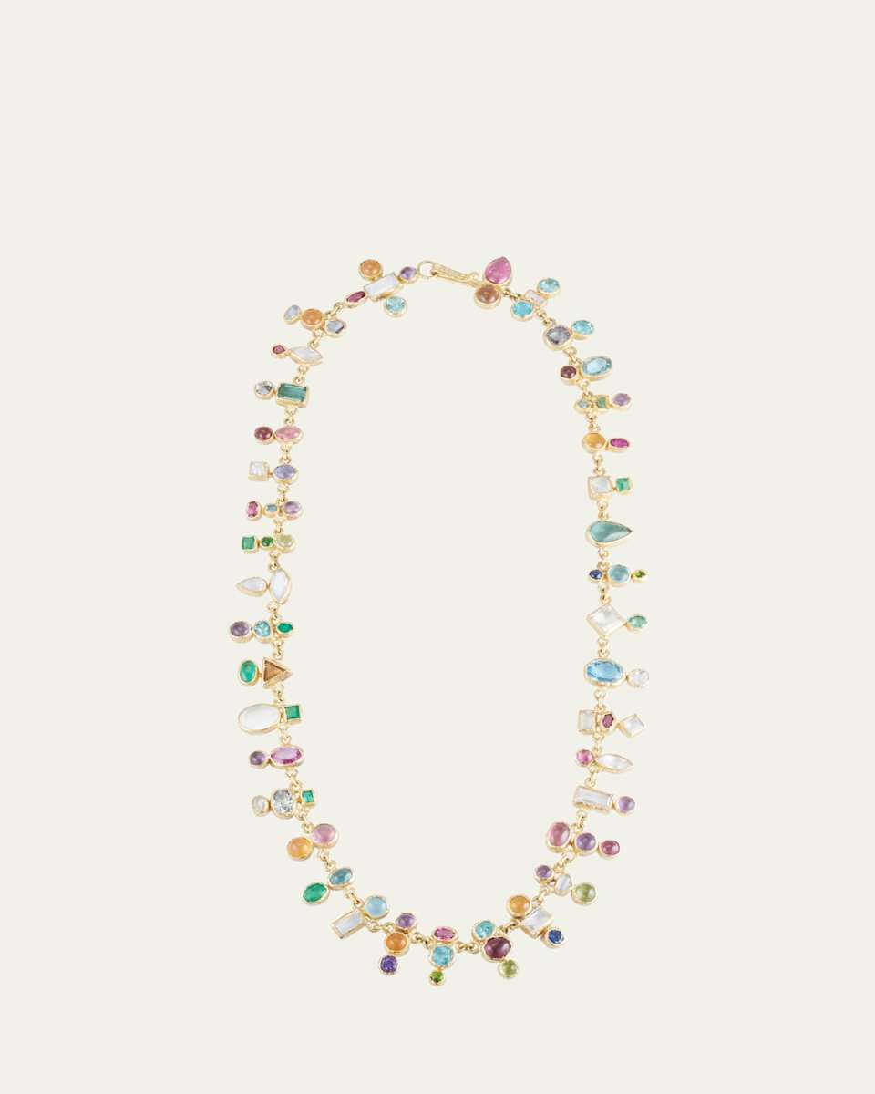 18K Yellow Gold Multi-Gemstone Confetti Necklace